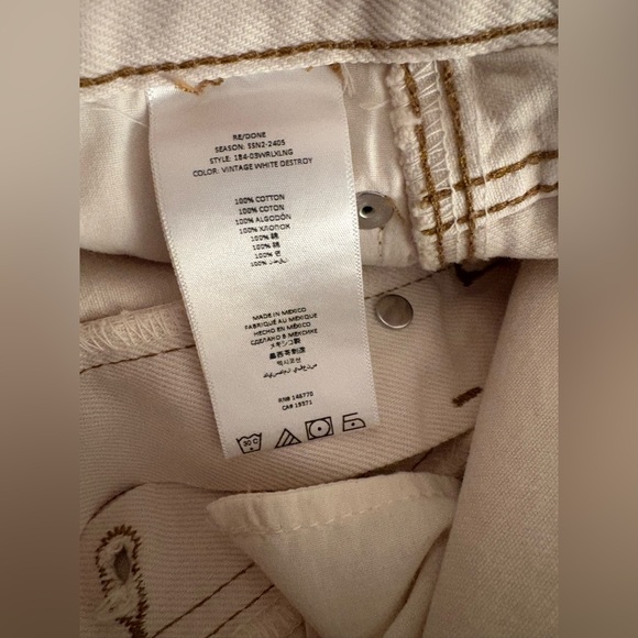 Re/Done Relaxed long Off-White distressed Denim Pants 31 - Picture 11 of 14